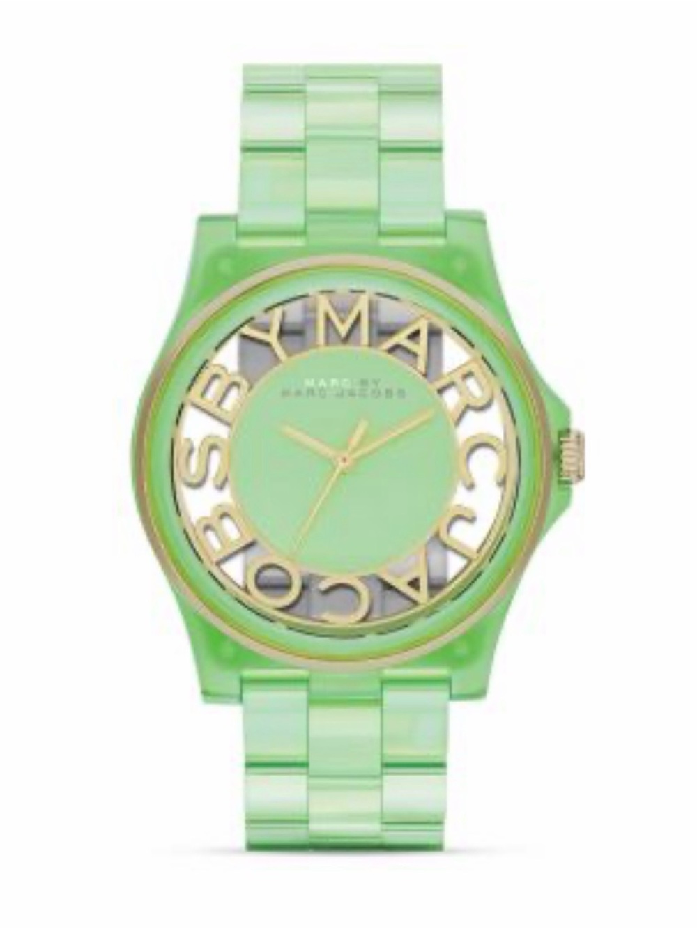 Marc by Marc Jacobs Green Acrylic Logo-Trim Women's Watch